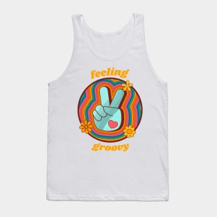 Feeling Groovy - Retro Rainbow Peace Sign Tank Top